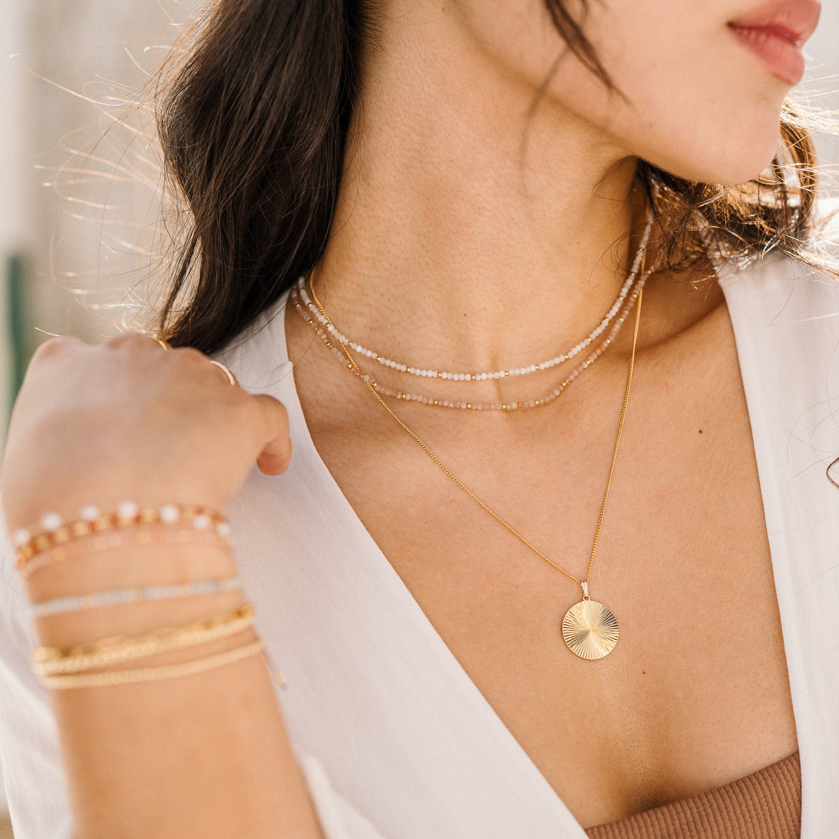 Moonstone Bead Necklace