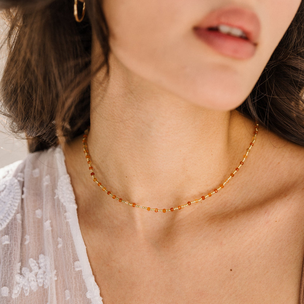 Red Agate Bead Necklace