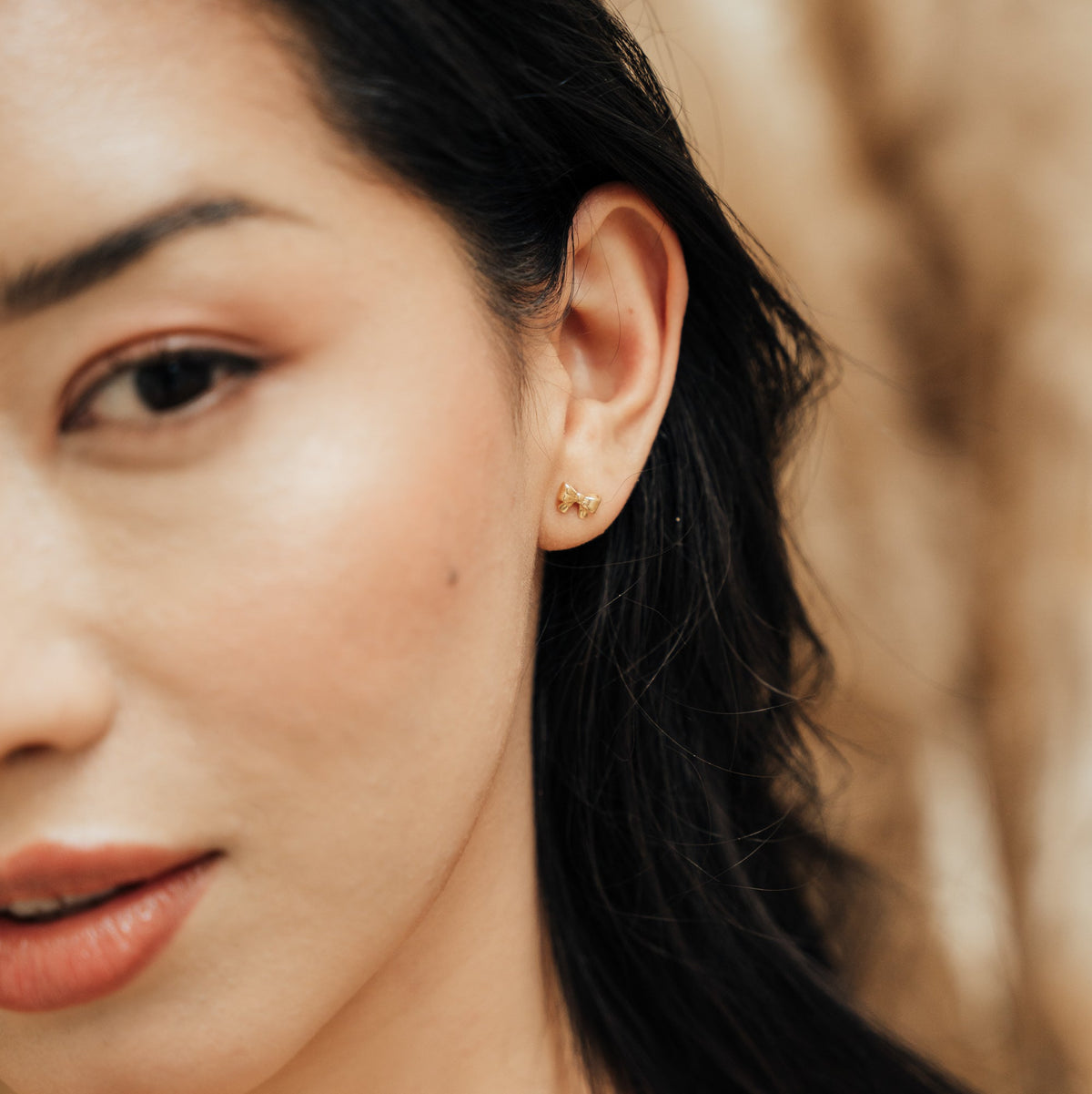 Ribbon Bow Stud Earrings