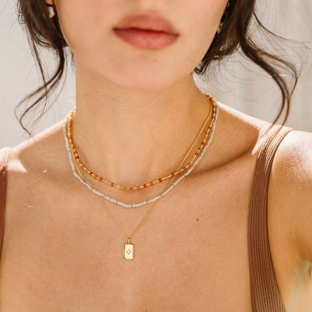 Red Agate Bead Necklace