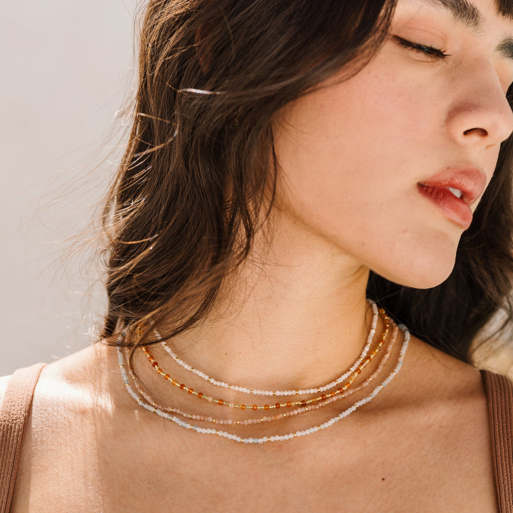 Red Agate Bead Necklace