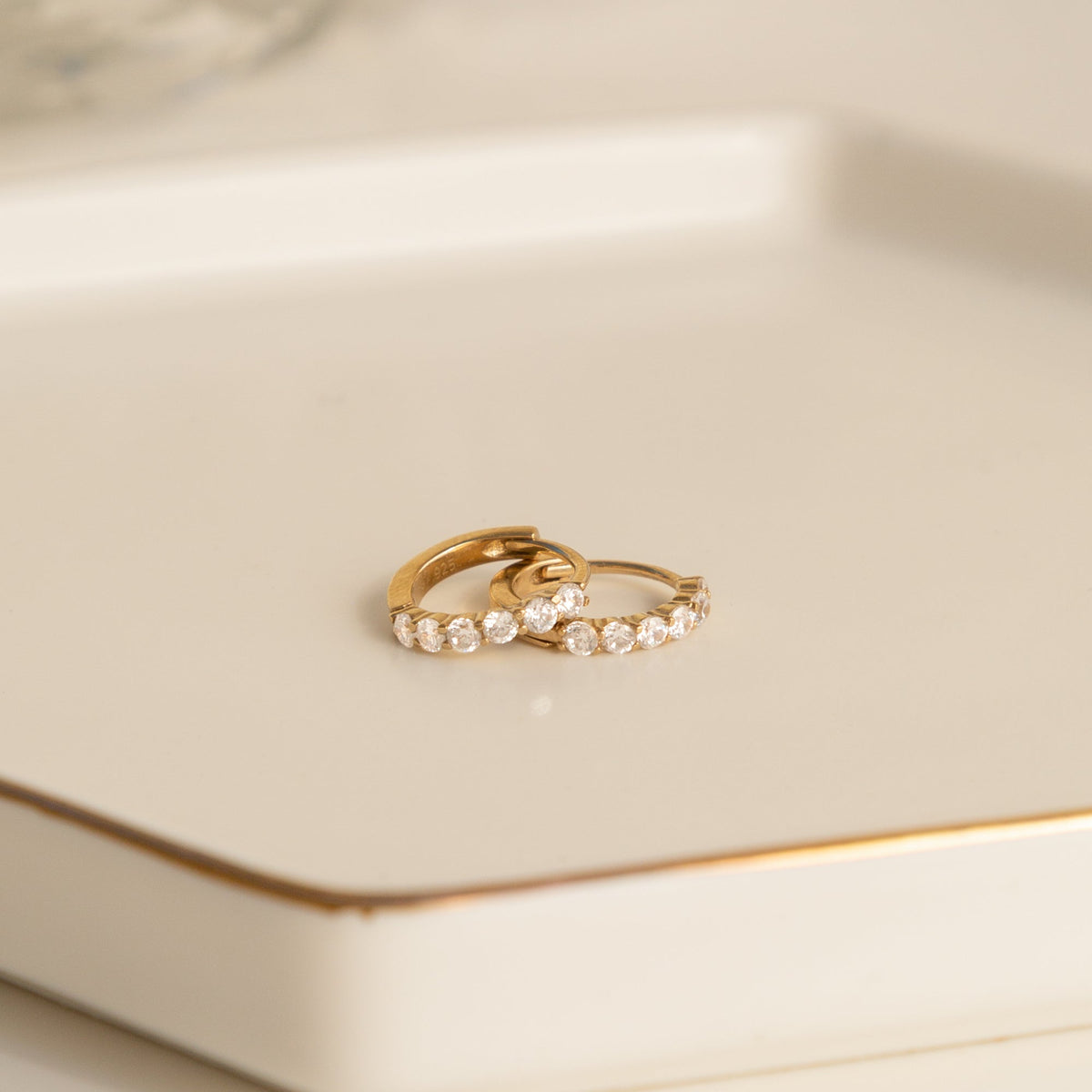 Classic CZ Huggie Hoop Earrings
