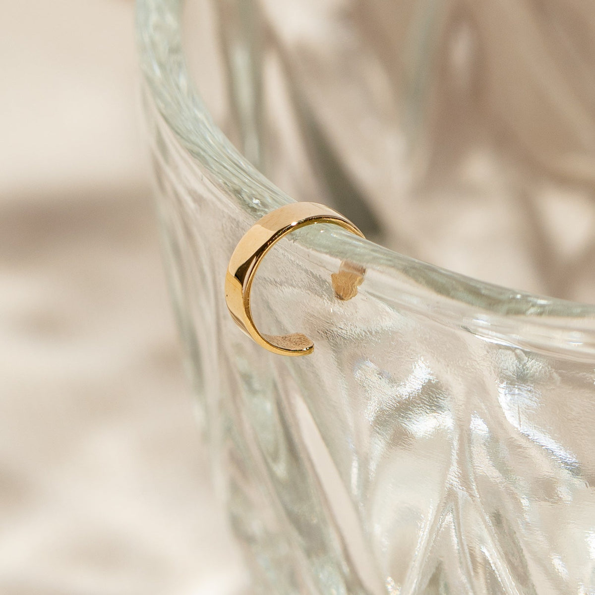 Dainty Flat Ear Cuff - 14k Solid Gold