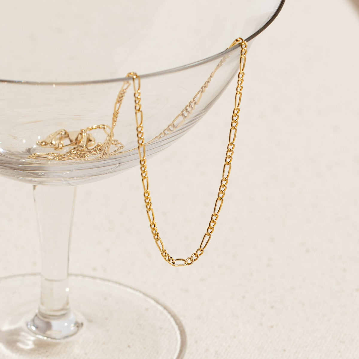 Dainty Figaro Chain Necklace - 14k Solid Gold (PRE-ORDER)