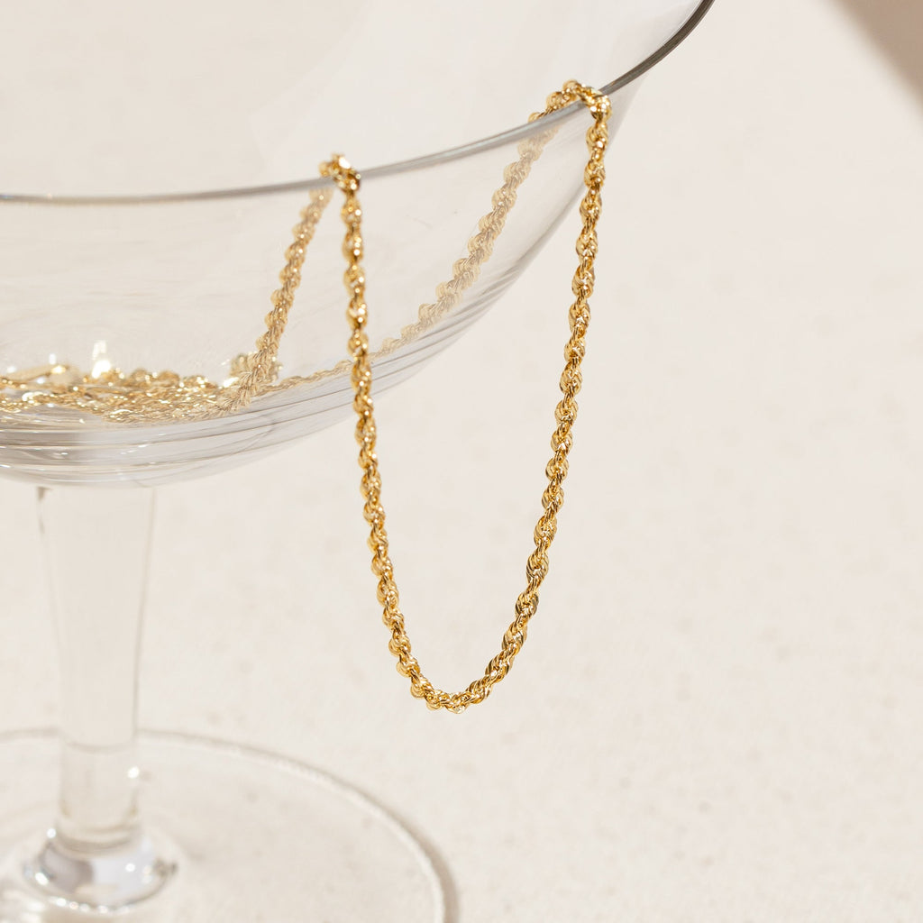 French Rope Necklace - 14k Solid Gold