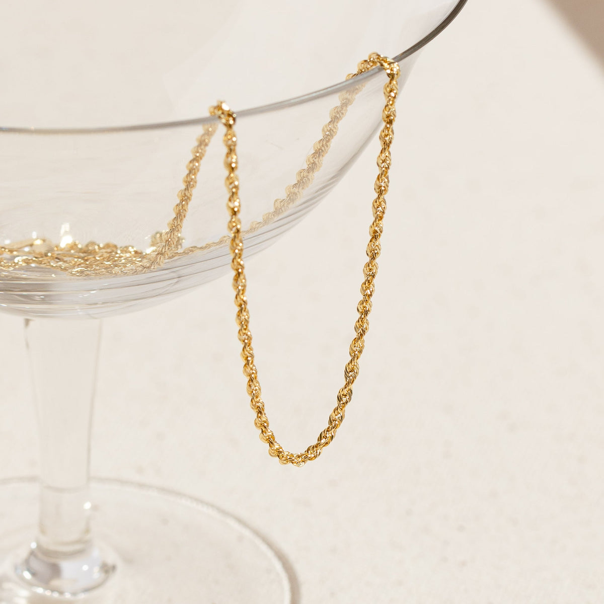 French Rope Necklace - 14k Solid Gold