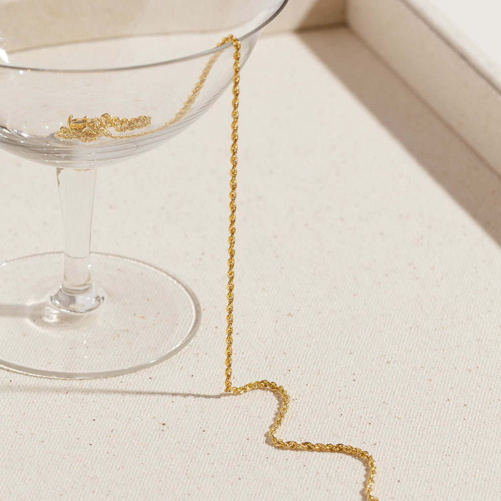 French Rope Necklace - 14k Solid Gold