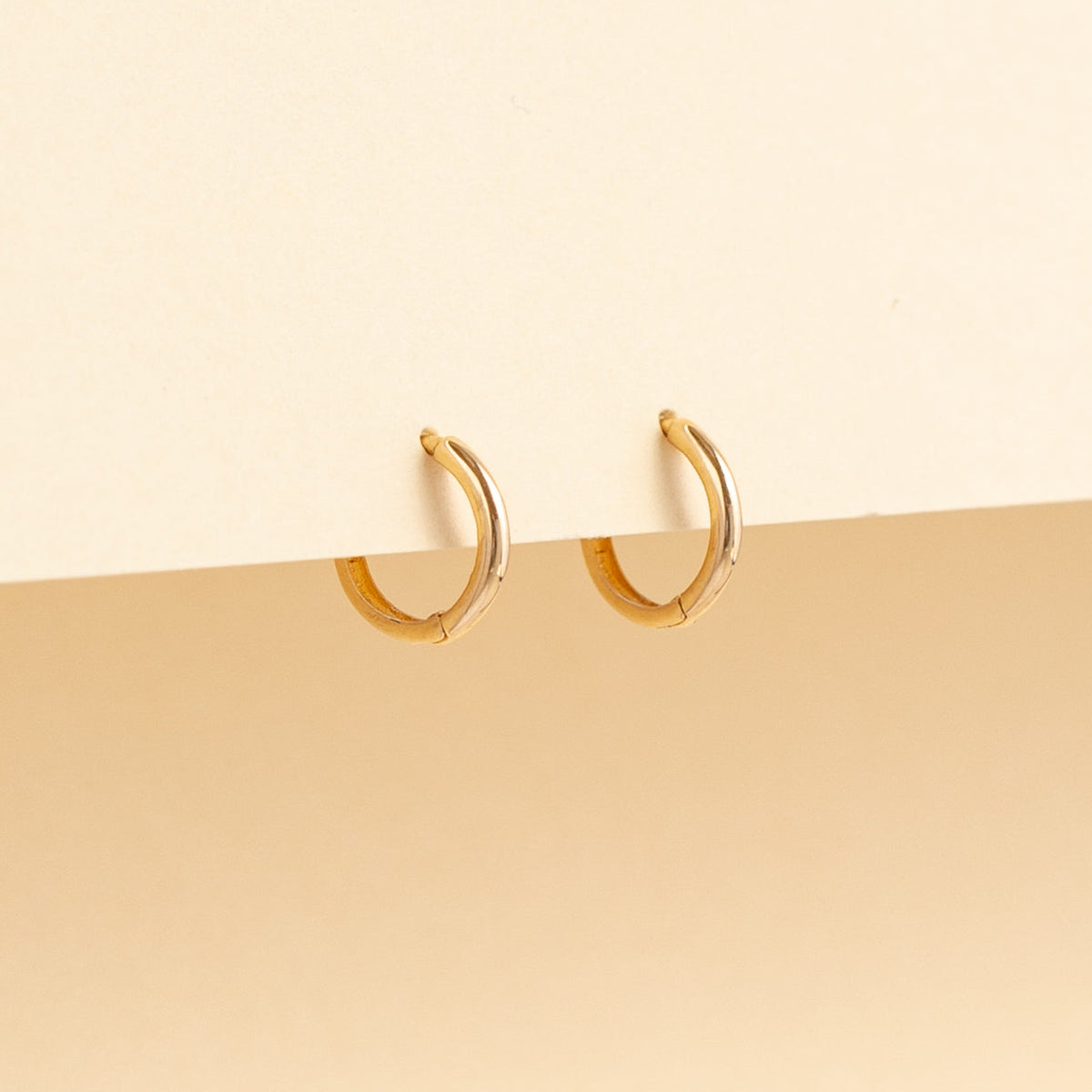 Tiny Huggie Hoop Earrings - 14k Solid Gold