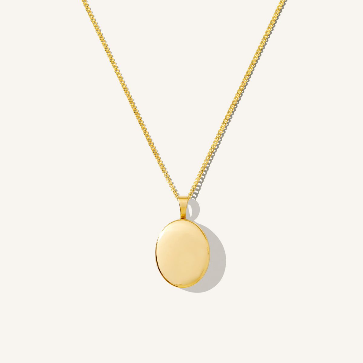 Oval Locket Necklace (Matte Back)
