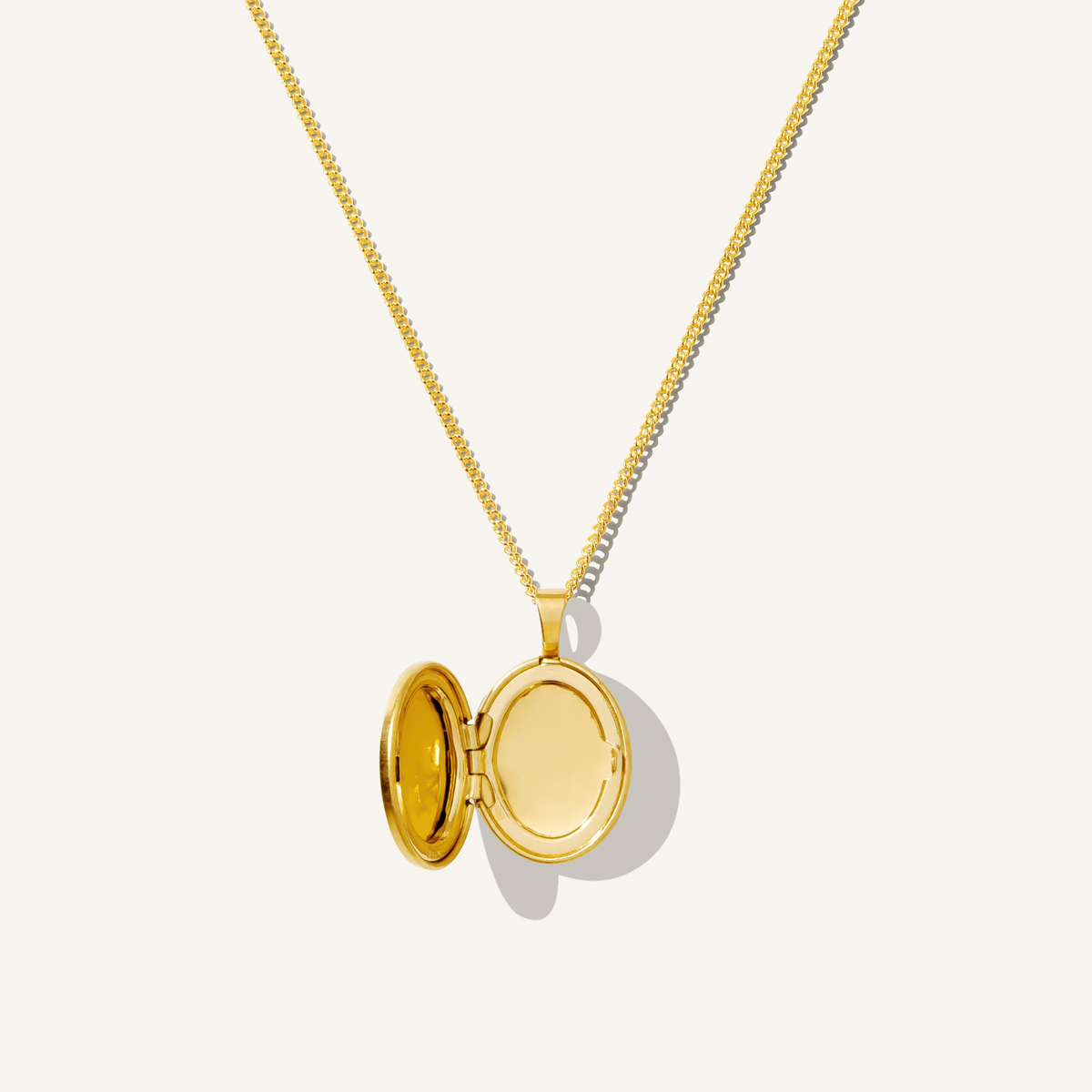 Oval Locket Necklace (Matte Back)