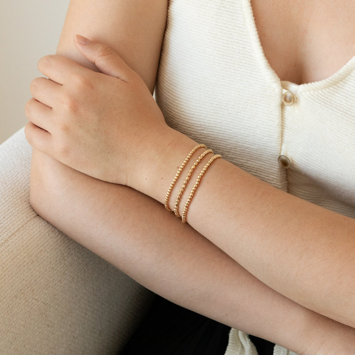 Faceted Stretch Bead Bracelet