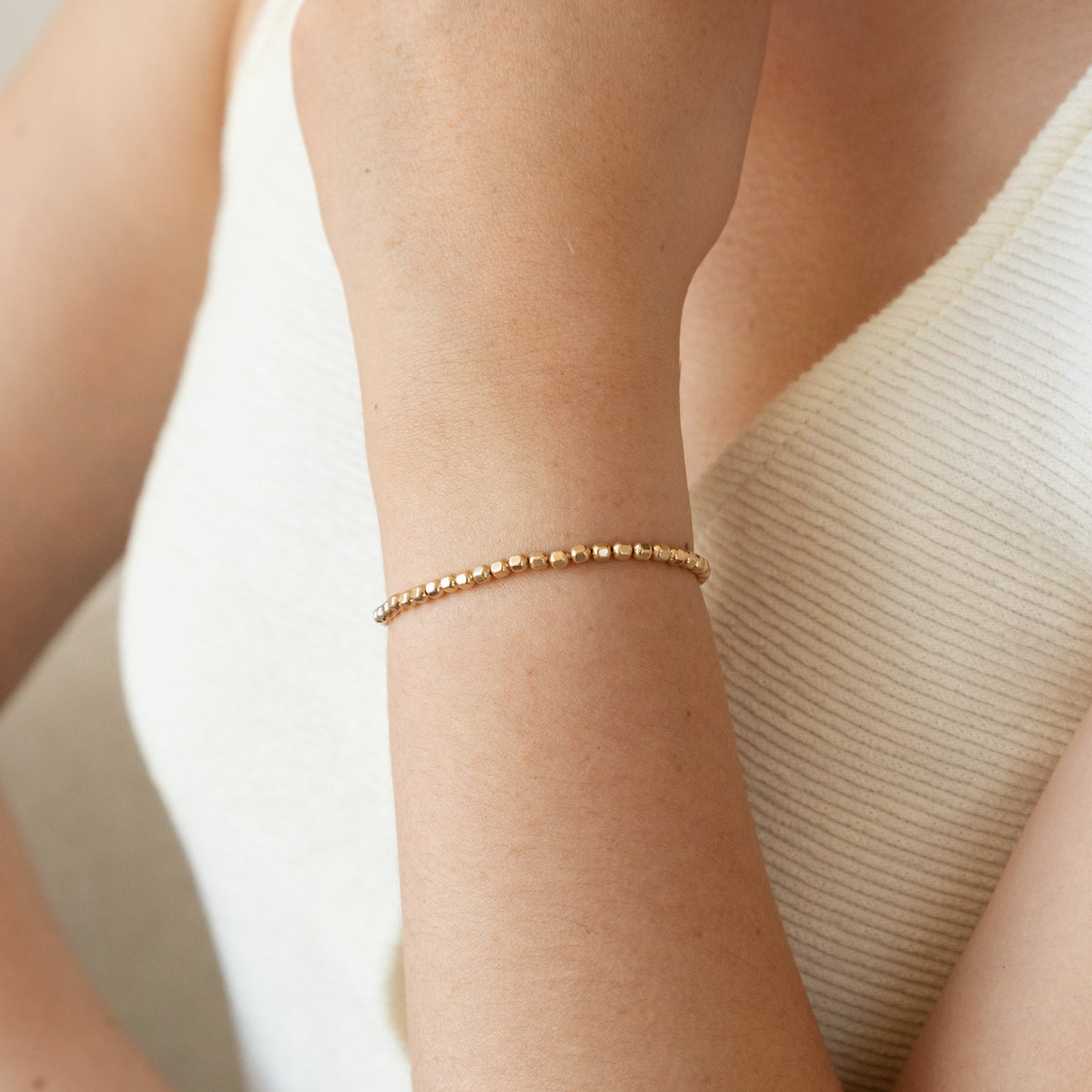 Faceted Stretch Bead Bracelet