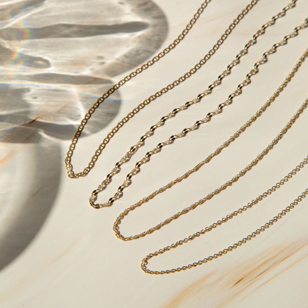 Singapore Chain Necklace - 14k Solid Gold