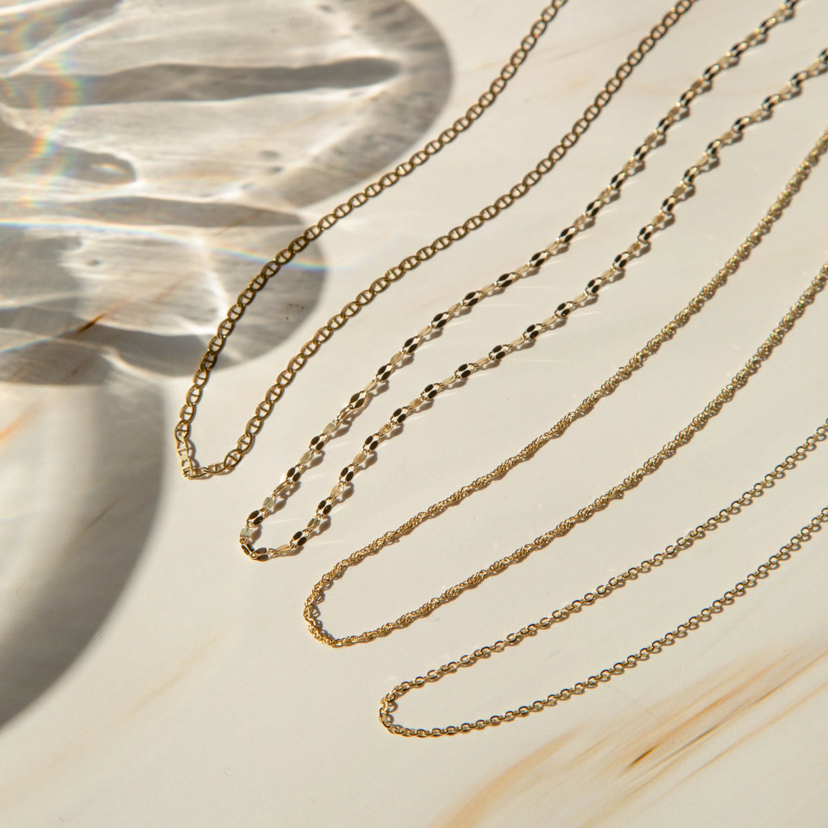 Singapore Chain Necklace - 14k Solid Gold
