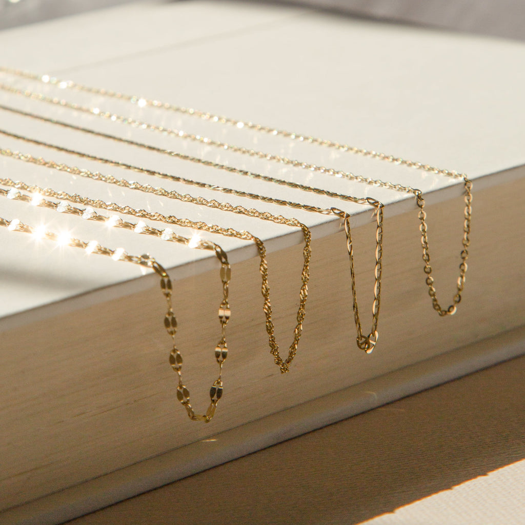 Singapore Chain Necklace - 14k Solid Gold