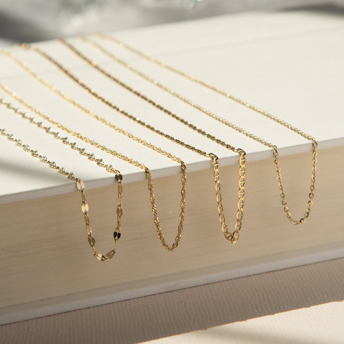 Dainty Cable Chain Necklace - 14k Solid Gold
