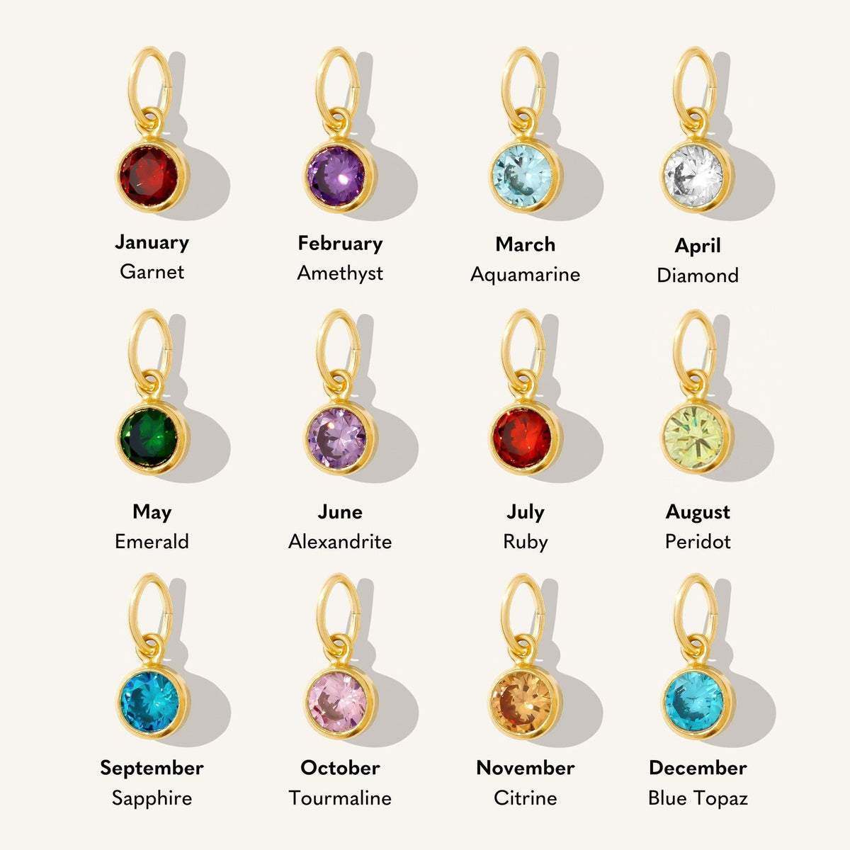 Dainty CZ Birthstone Necklace