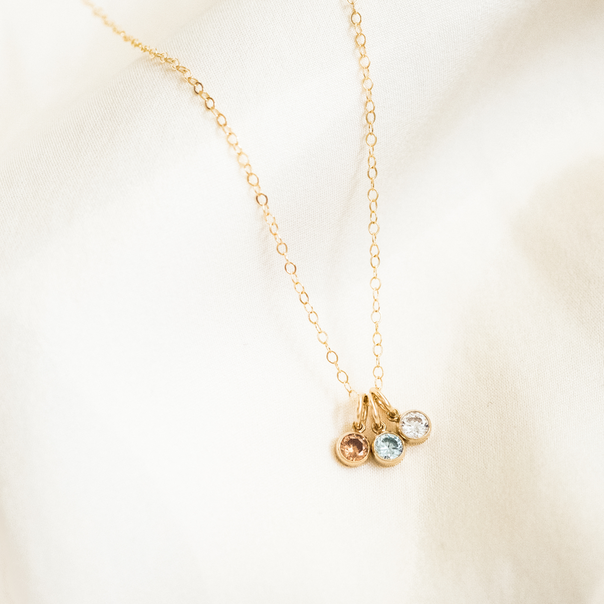 Dainty CZ Birthstone Necklace