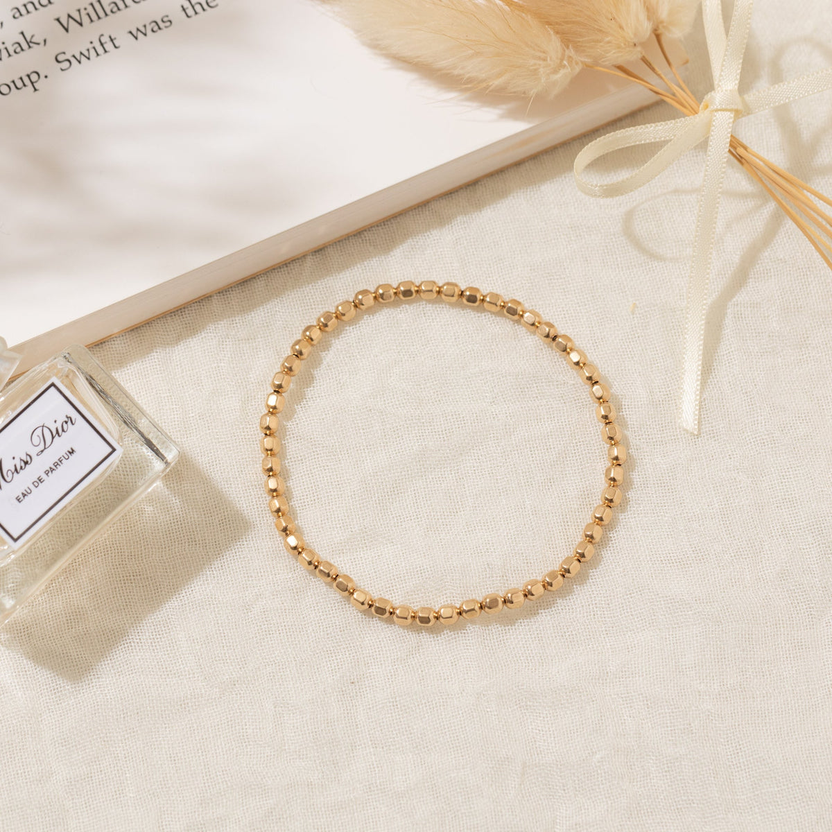 Faceted Stretch Bead Bracelet