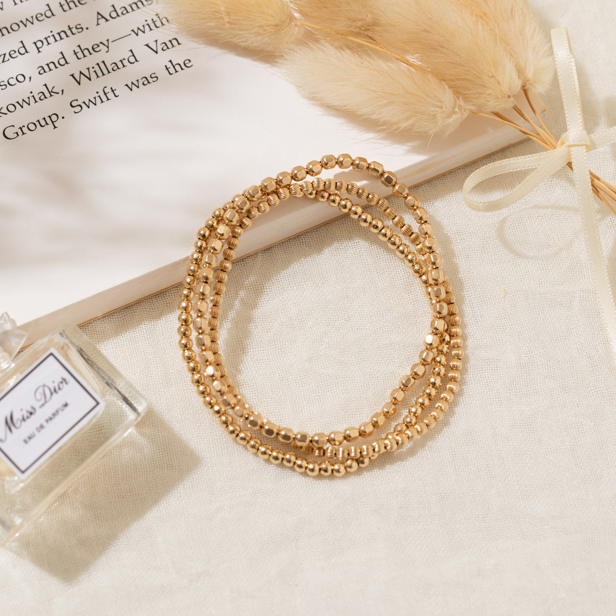 Faceted Stretch Bead Bracelet
