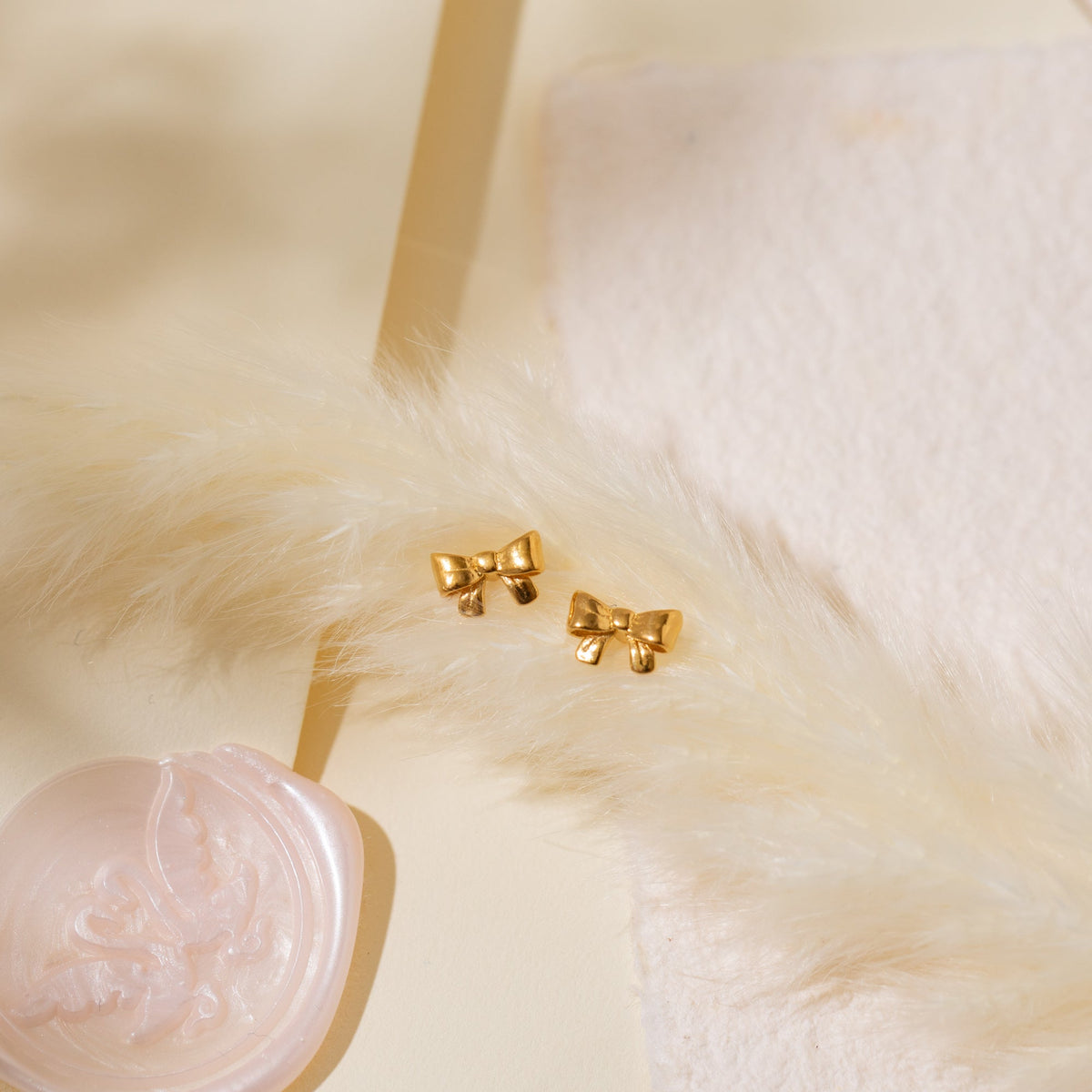 Ribbon Bow Stud Earrings
