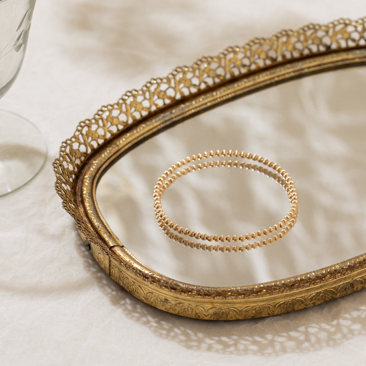 Ribbed Stretch Bead Bracelet