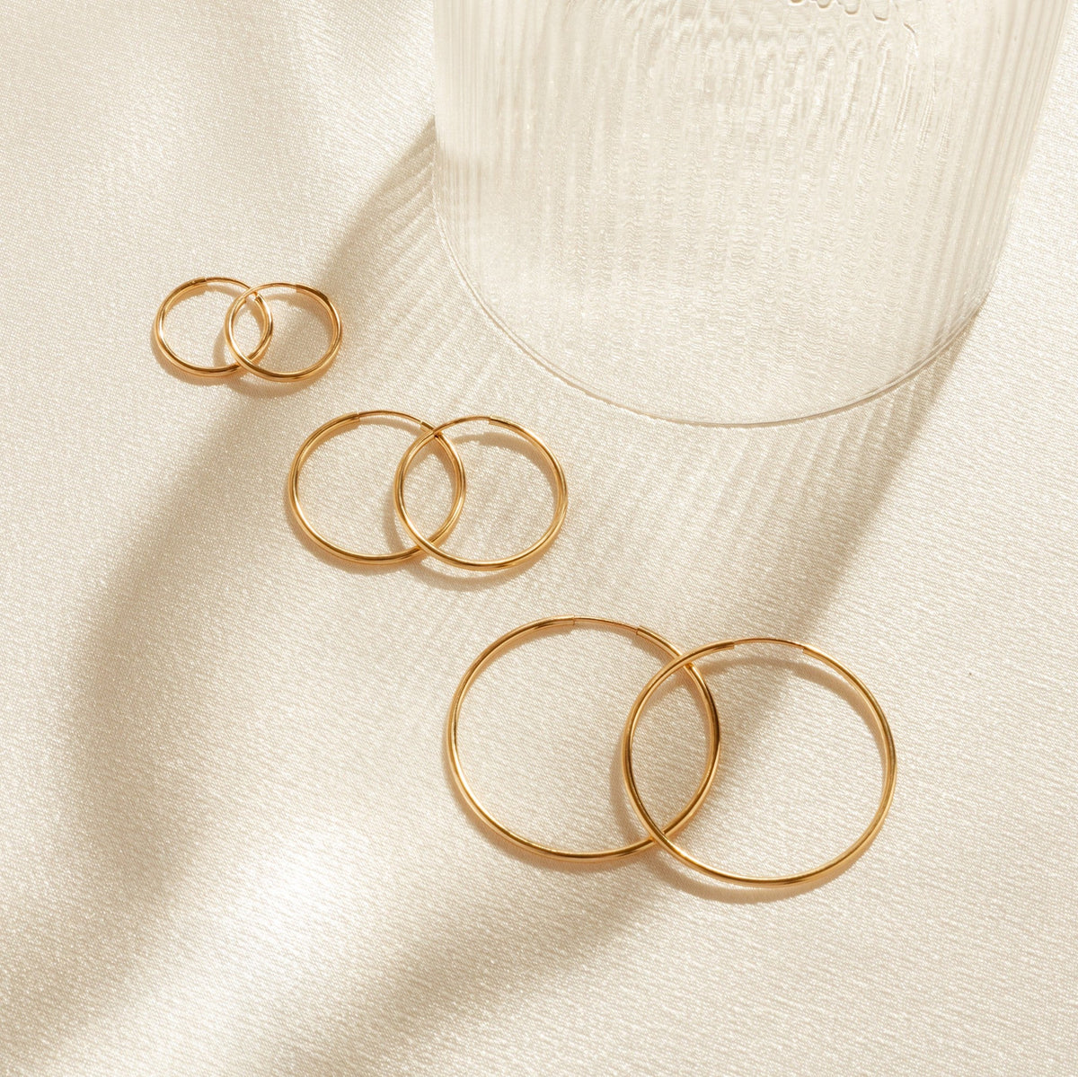 Thin Hoop Earrings Set
