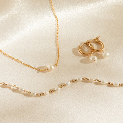 Pearl Hoop Earrings