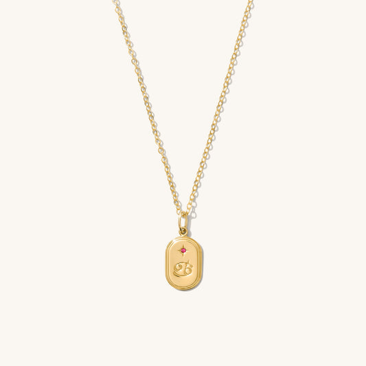 Dainty Oval Zodiac Necklace - Reversible