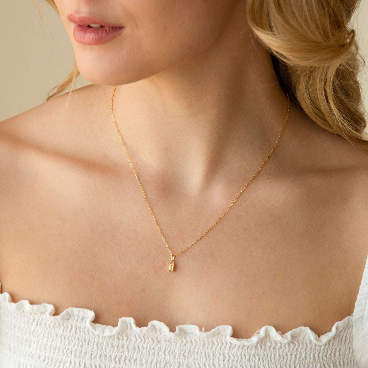 Citrine Baguette Necklace
