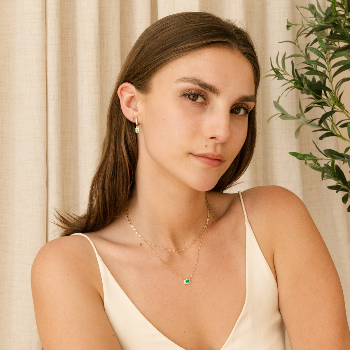 Ribbed Emerald Necklace