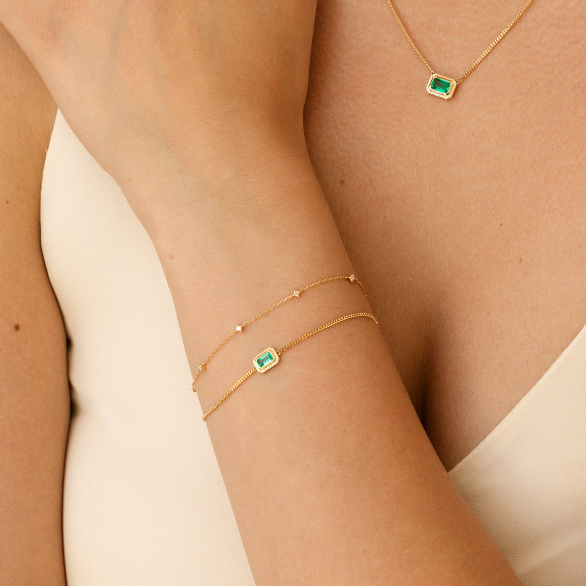 Dainty Diamond Station Bracelet - Reversible