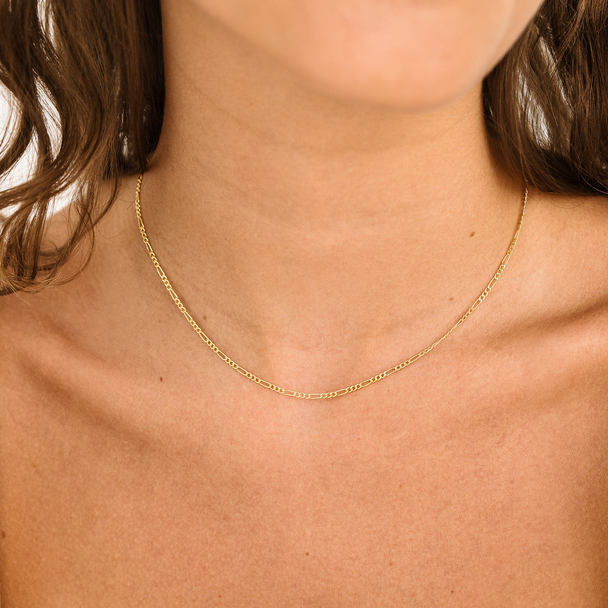 Dainty Figaro Chain Necklace - 14k Solid Gold (PRE-ORDER)