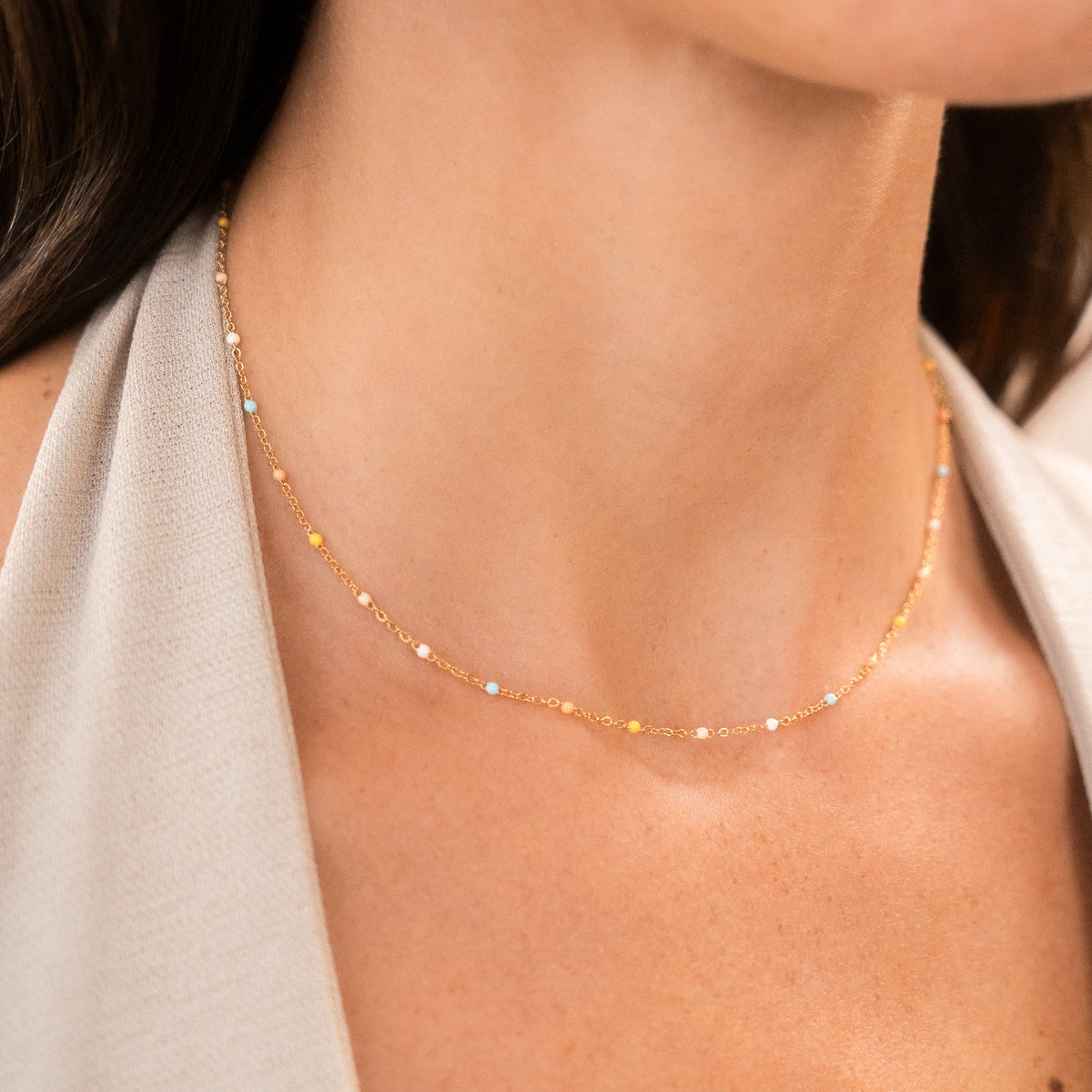 Dainty Pastel Enamel Necklace