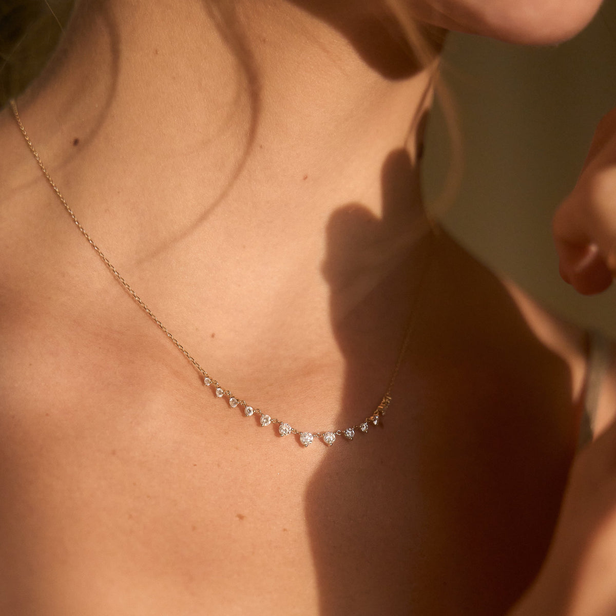 Dainty Graduated Diamond Necklace