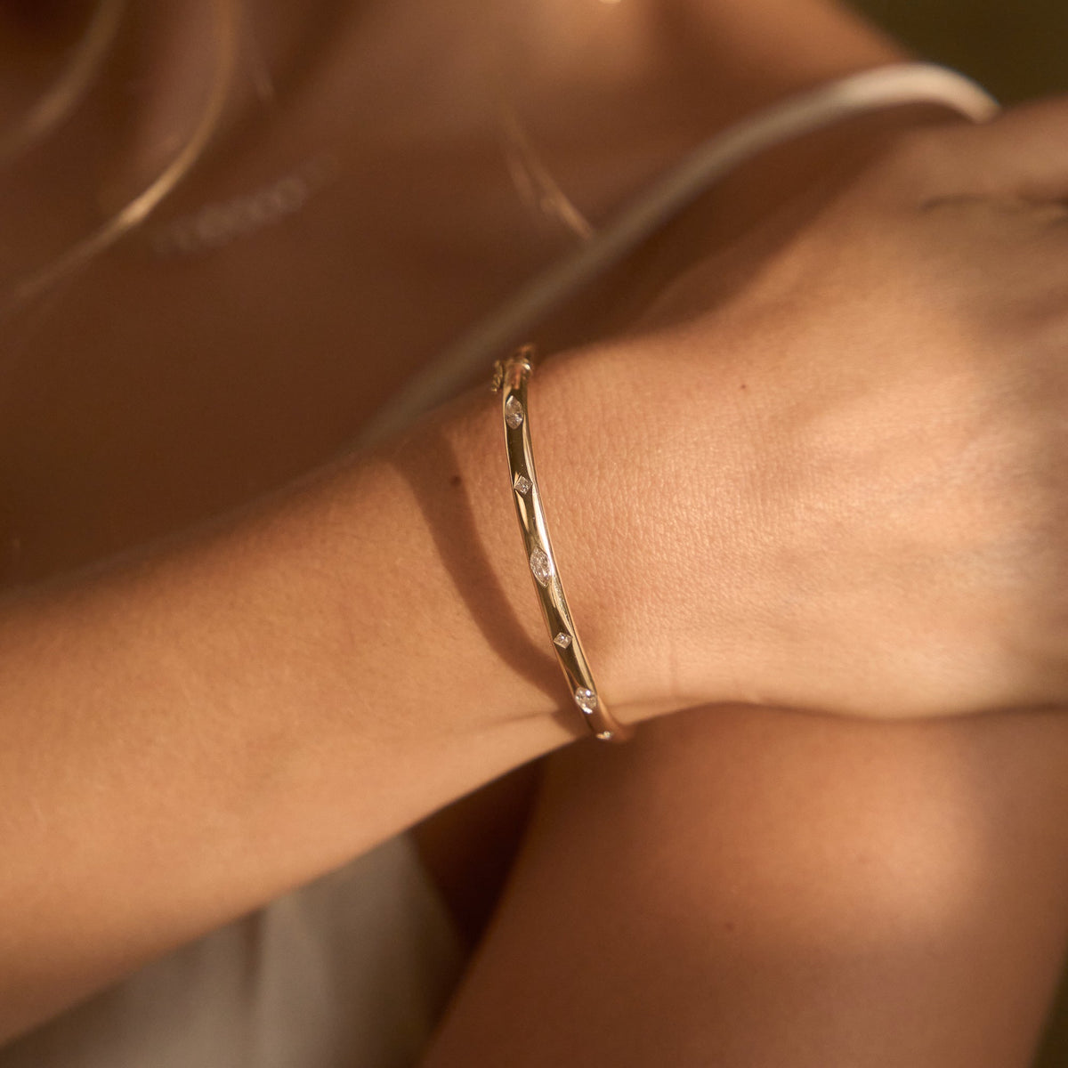 Diamond Inlay Bangle