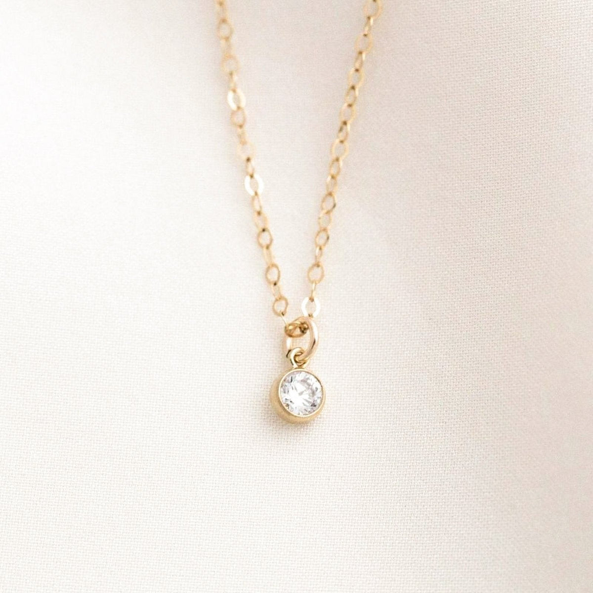 Tiny Solitaire Necklace