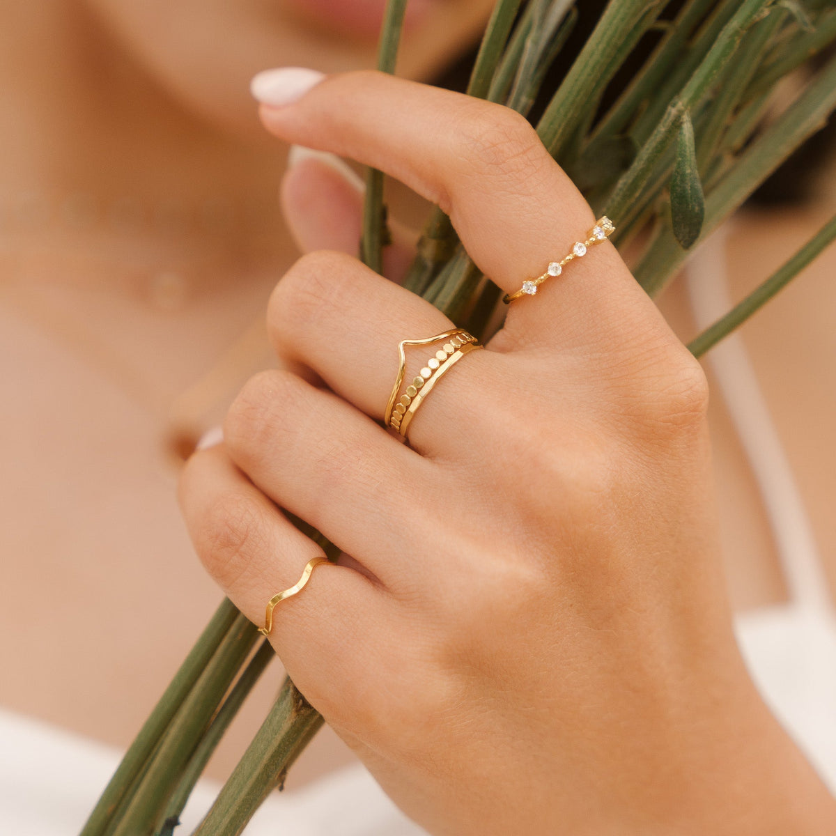 Textured Stacking Ring Set