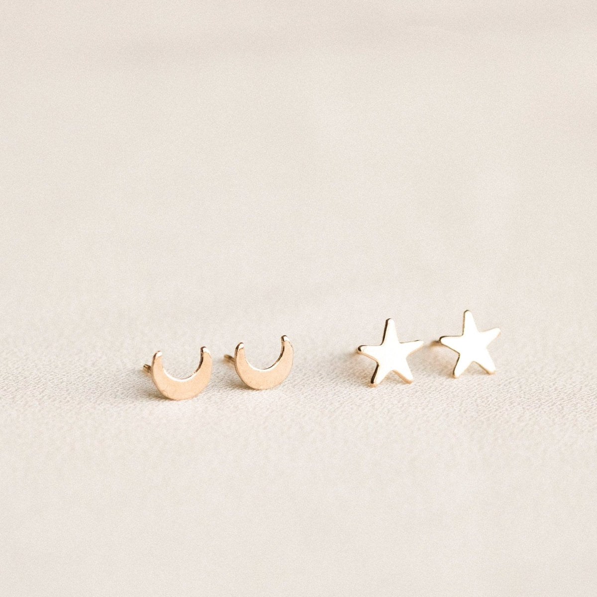 Crescent Moon Stud Earrings