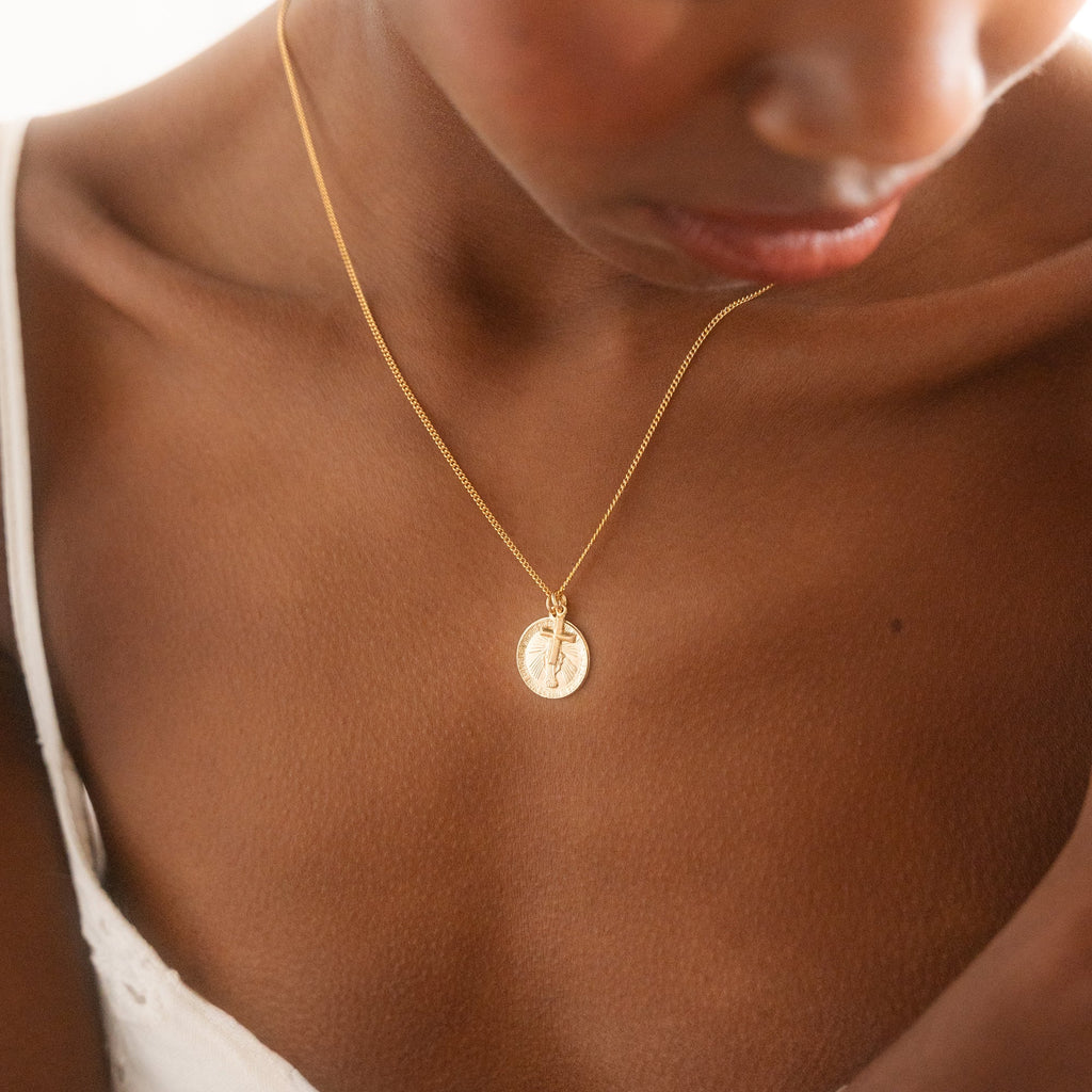 Statement Virgin Mary + Cross Necklace