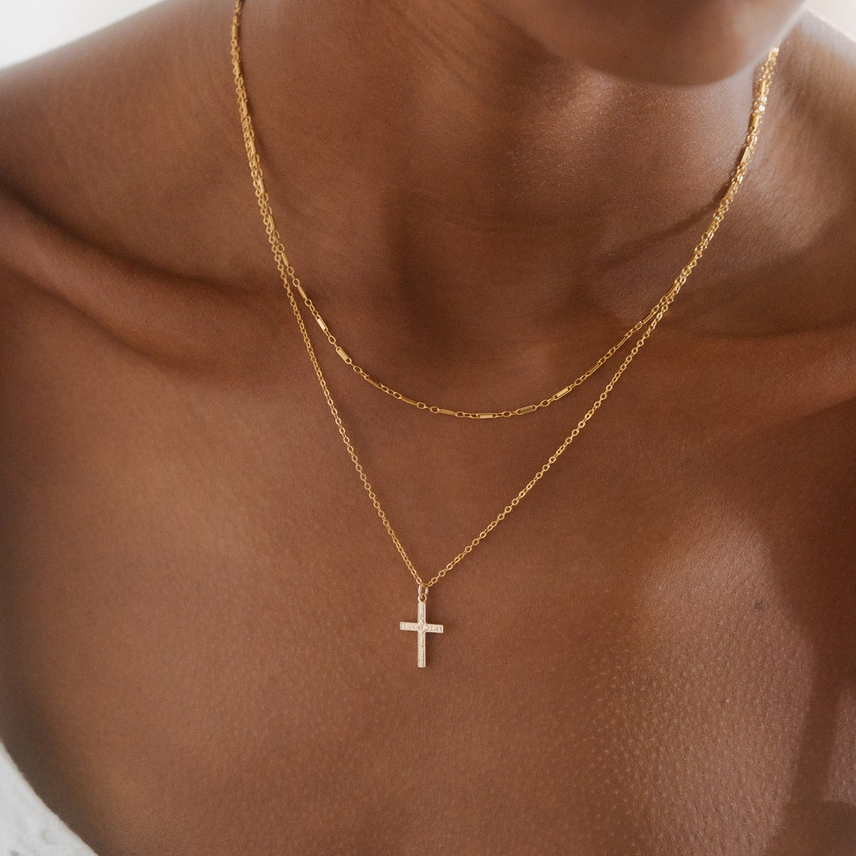 Dainty Floral Cross Necklace