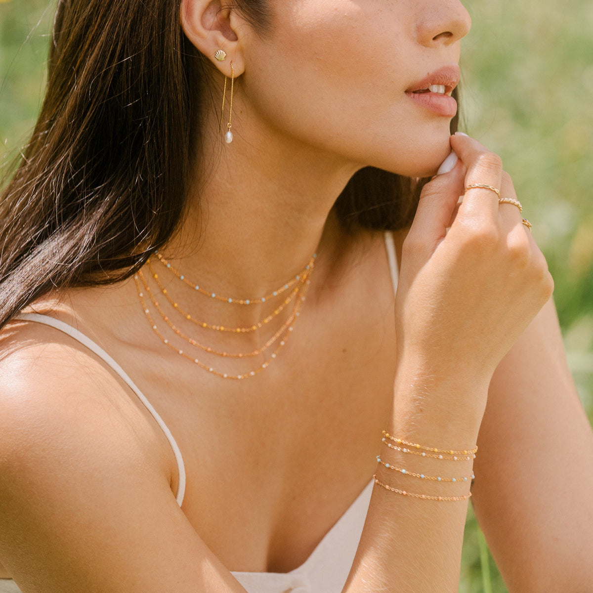 Dainty Enamel Chain Bracelet
