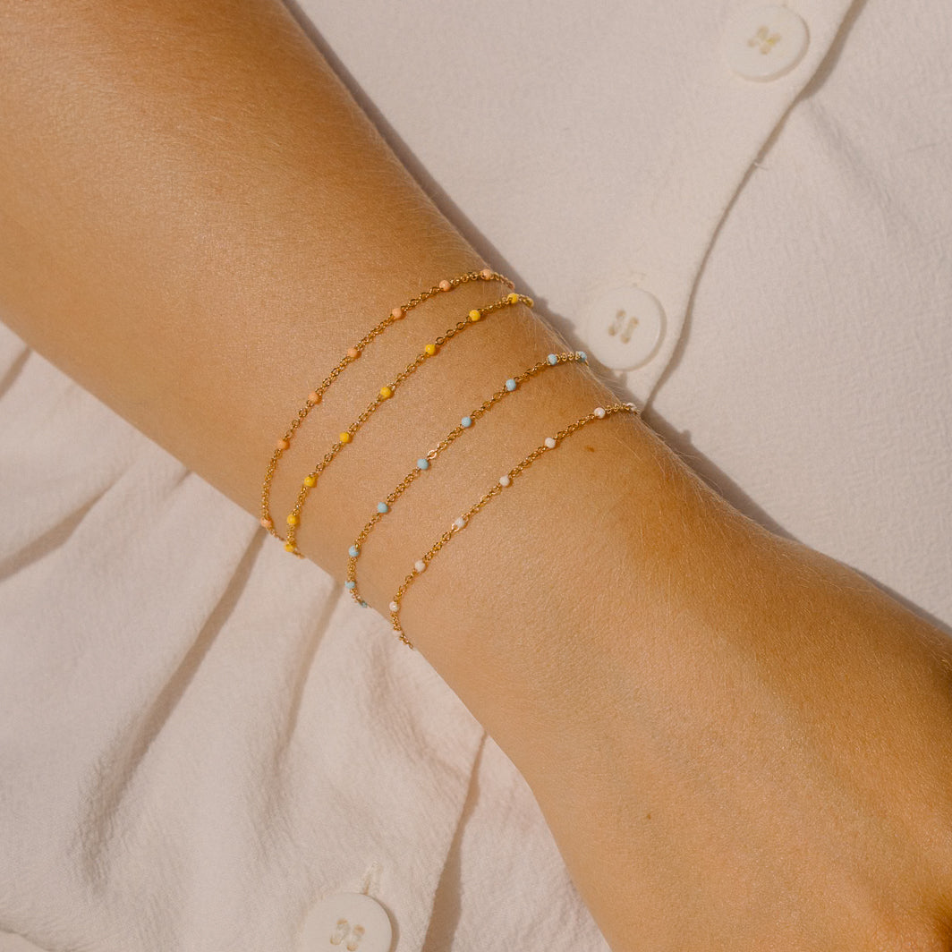 Dainty Enamel Chain Bracelet