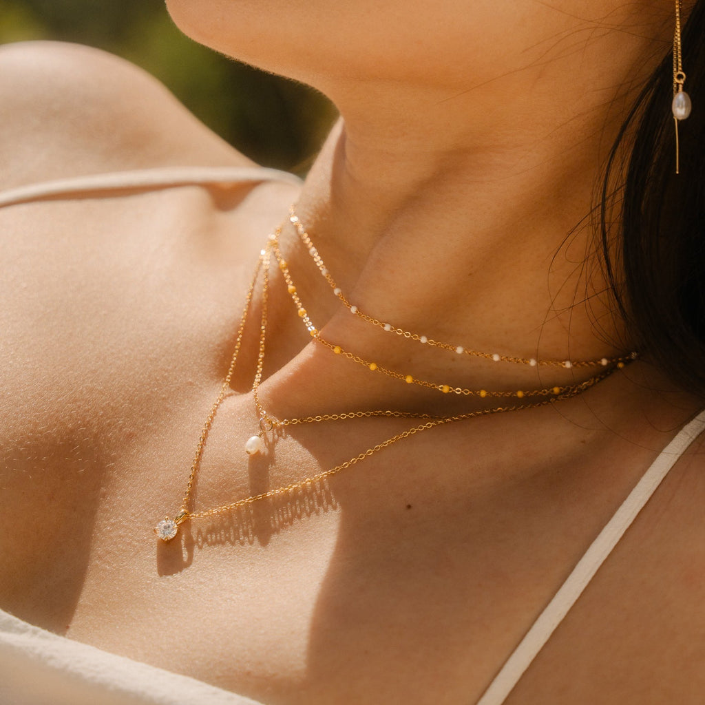 Dainty Enamel Chain Necklace