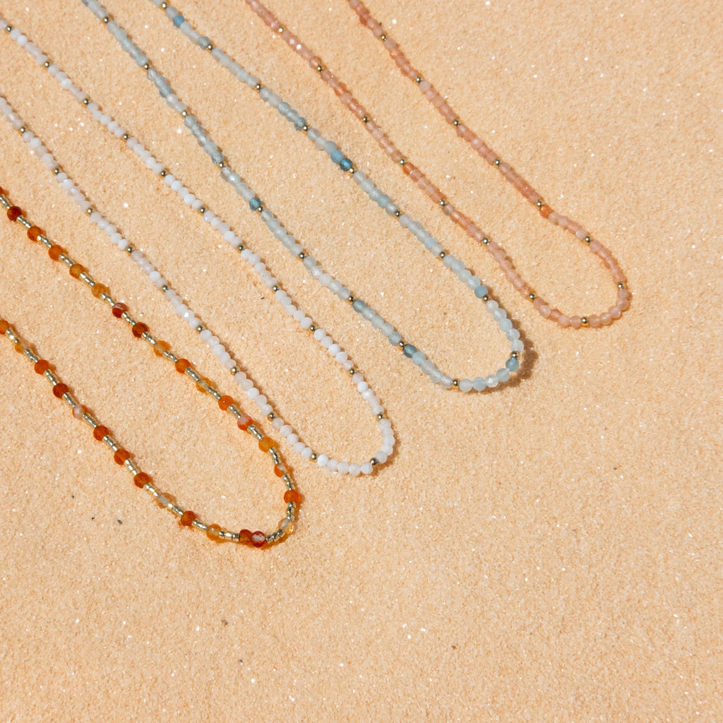 Aquamarine Bead Necklace