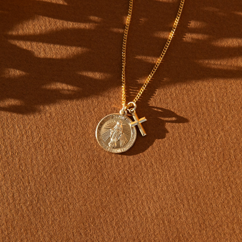 Statement Virgin Mary + Cross Necklace