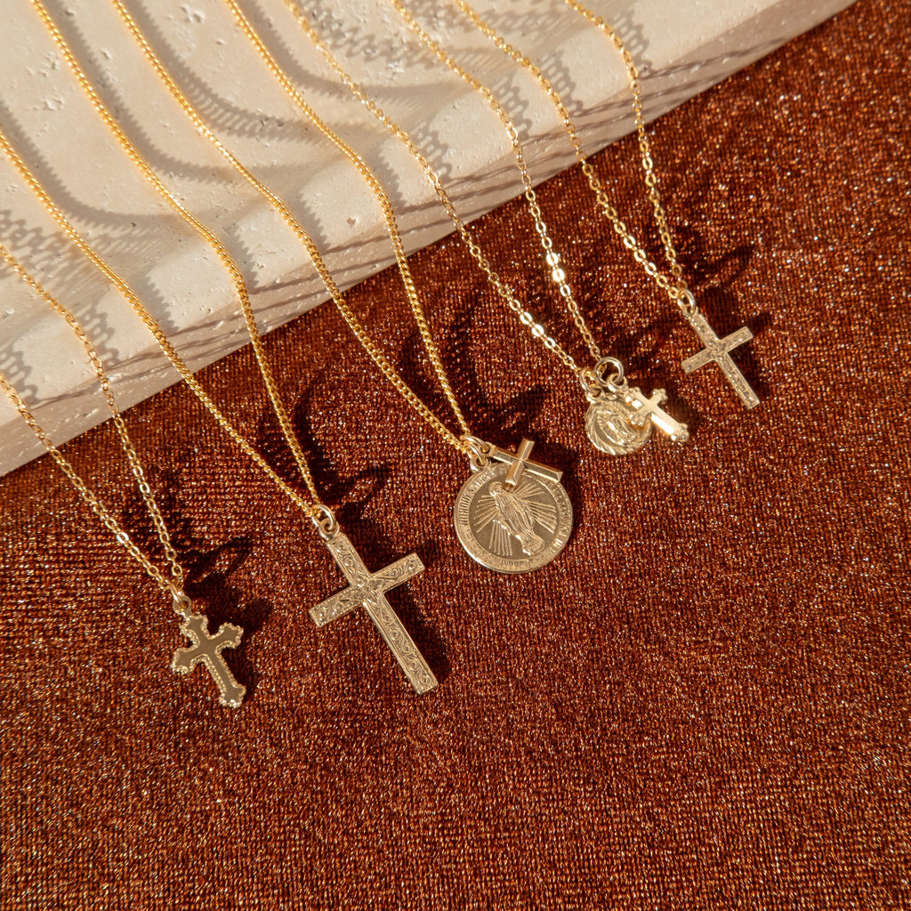 Statement Virgin Mary + Cross Necklace