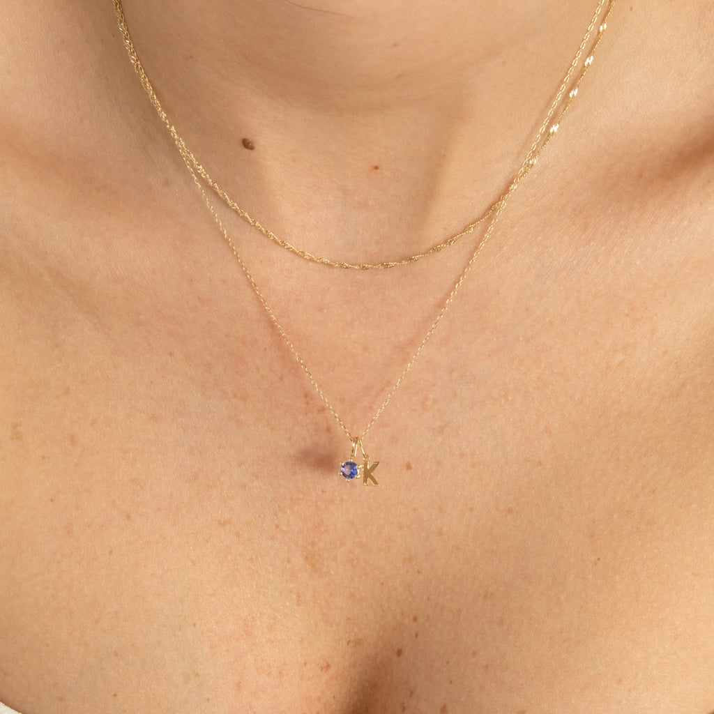 Tanzanite Charm (December Birthstone) - 14k Solid Gold