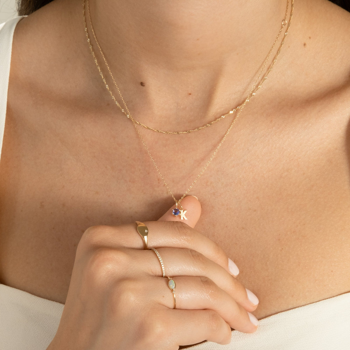 Tanzanite Charm (December Birthstone) - 14k Solid Gold