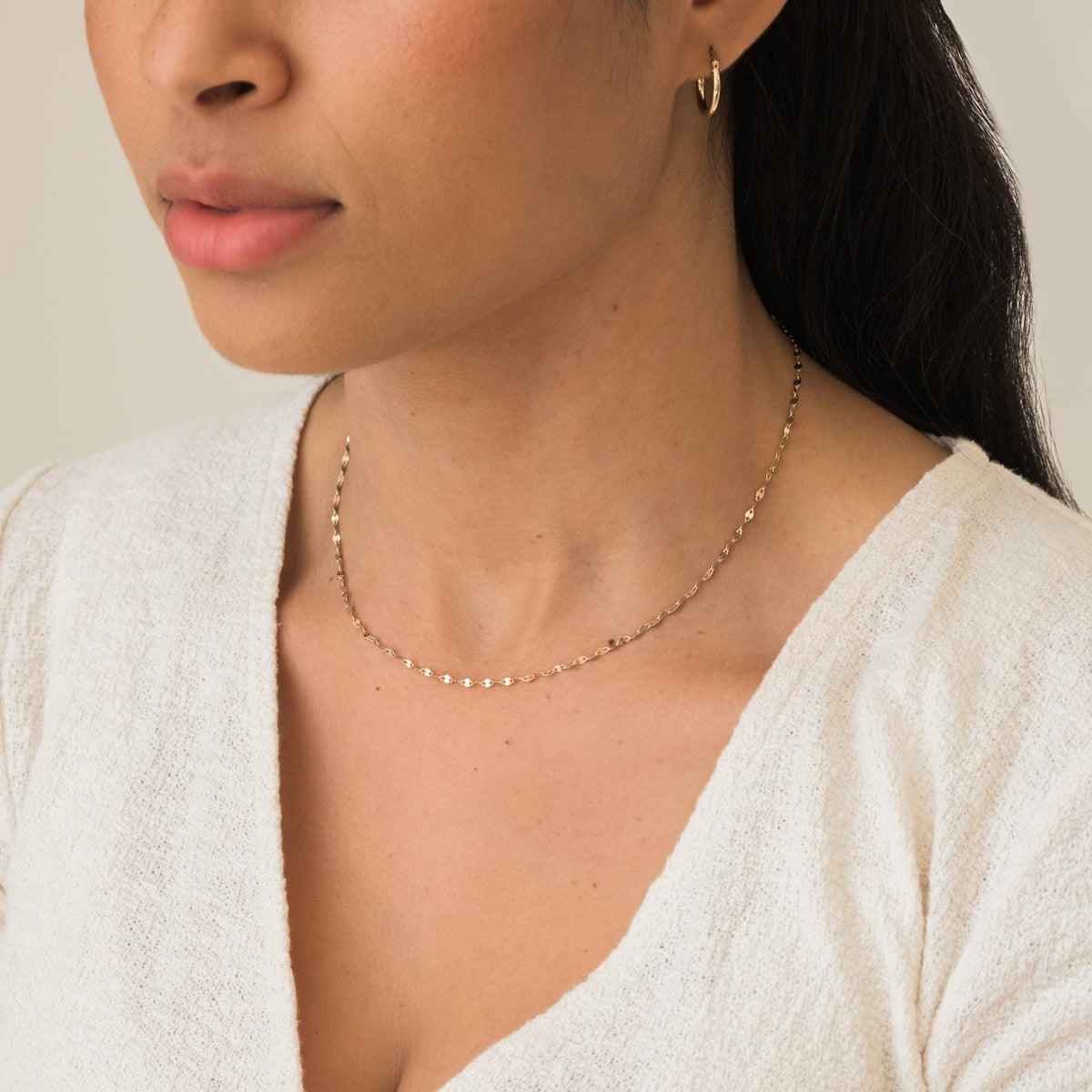 Twisted Lace Chain Necklace - 14k Solid Gold